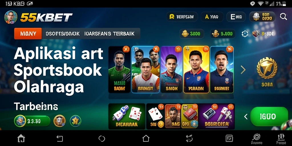 Screenshot gameplay 55KBET yang menampilkan taruhan olahraga yang menarik.