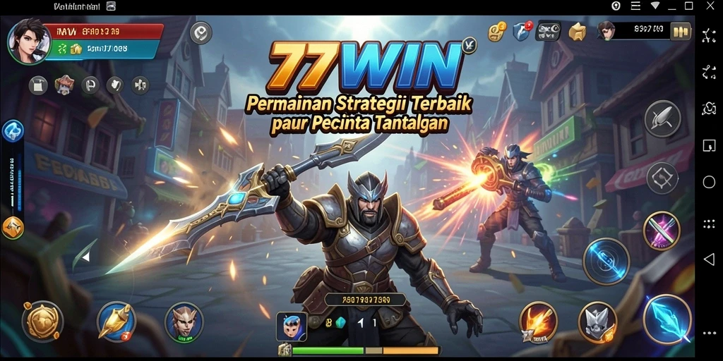 Screenshot gameplay 77WIN yang menunjukkan strategi dan pertempuran yang intens.