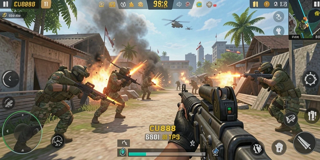 Tampilan gameplay CU888 yang menegangkan dan seru.