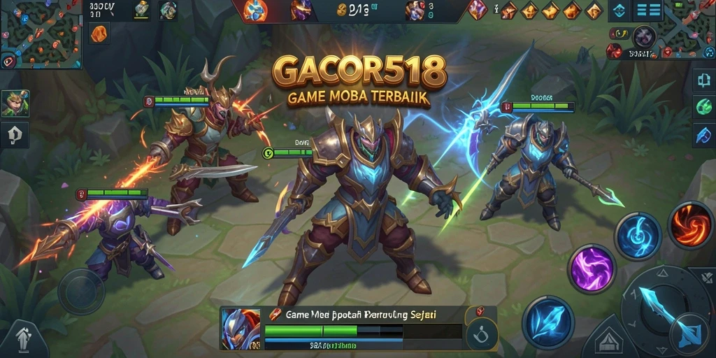 Screenshot menampilkan aksi seru dalam gameplay MOBA.