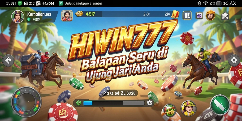 Gameplay HIWIN777 menampilkan balapan seru dengan grafis mencolok.