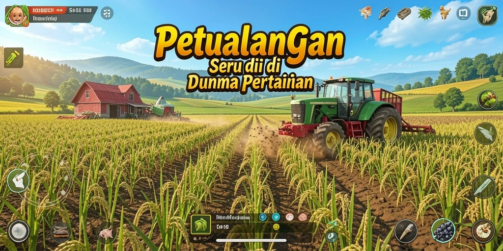 Tampilan gameplay IOSBET yang menampilkan aktivitas bertani yang seru dan interaktif.