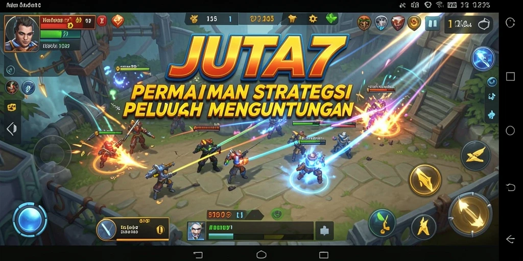 Gameplay JUTA7 menampilkan pertempuran strategi yang intens dan seru.
