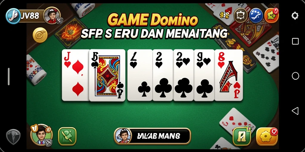 Tangkapan Layar Menampilkan Permainan Domino di JV88