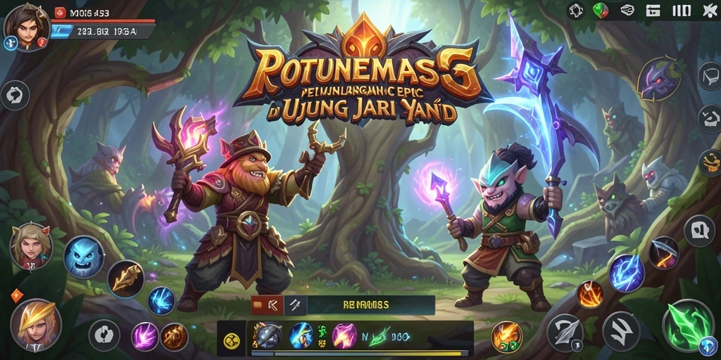 Tangkapan layar gameplay menampilkan pertarungan epik dalam POHONEMAS33.