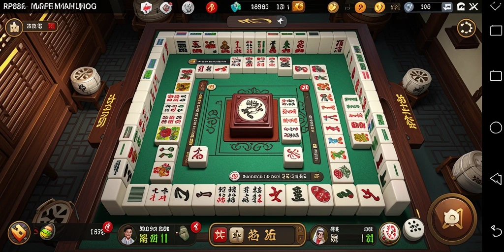 Screenshot gameplay RP886 menampilkan tantangan seru dalam permainan Mahjong.