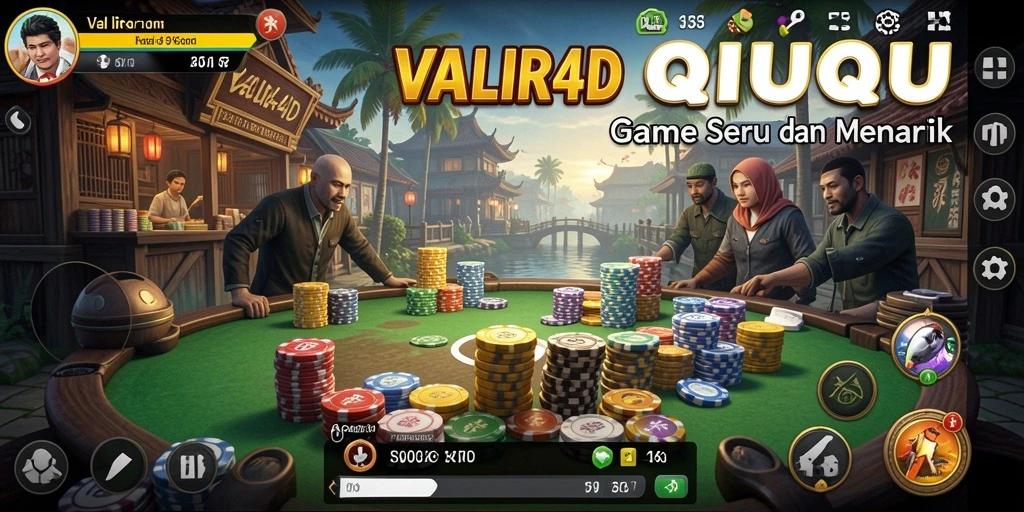 Tampilan gameplay QiuQiu yang seru dan mendebarkan.